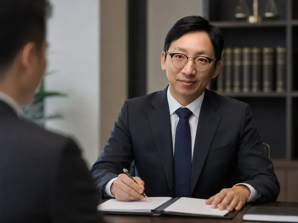 자녀의 현재 생활과 향후 양육계획을 살펴보며 상담하는 강영상 변호사